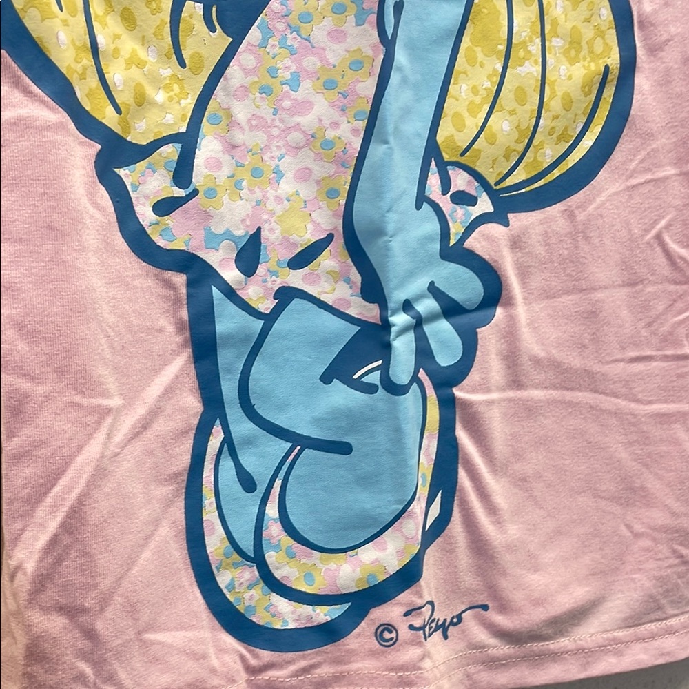 Unique Vintage, ‘23, Pink Smurfette Shortsleeved, Graphic Tee. (L 10/12) - Picture 8 of 8